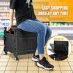 75L Shopping Trolley Cart Wheeled Basket Grocery Utility Rolling Folding Supermarket Granny Travel Camping Bag Wagon