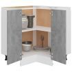 Corner Bottom Cabinet Concrete Grey 75.5x75.5x80.5 cm Engineered Wood