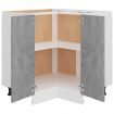 Corner Bottom Cabinet Concrete Grey 75.5x75.5x80.5 cm Engineered Wood