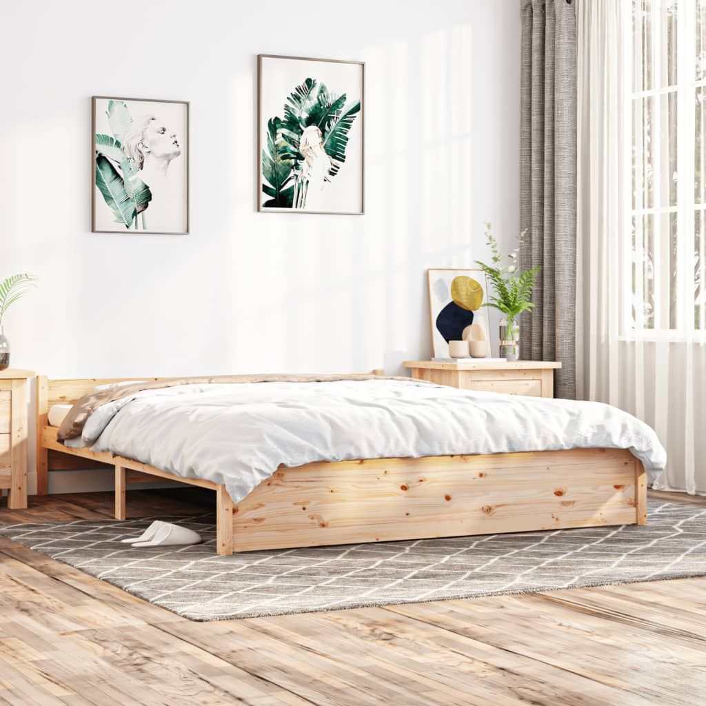 Bed Frame Solid Wood 183x203 cm King Size