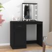 Dressing Table with LED Black 90x50x132.5 cm Engineered Wood