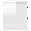 Bedside Cabinet High Gloss White 60x39x45 cm