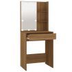 Dressing Table with LED Brown Oak 60x40x140 cm