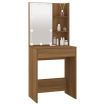 Dressing Table with LED Brown Oak 60x40x140 cm