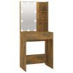 Dressing Table with LED Smoked Oak 60x40x140 cm