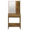 Dressing Table with LED Smoked Oak 60x40x140 cm