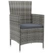 Garden Chairs with Cushions 4 pcs Poly Rattan Grey