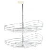 2-Tier Kitchen Wire Basket Silver 180 Degree 75x38x80 cm