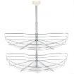 2-Tier Kitchen Wire Basket Silver 180 Degree 75x38x80 cm