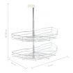 2-Tier Kitchen Wire Basket Silver 180 Degree 75x38x80 cm