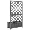 Garden Trellis Planter Black 70x30x135 cm Solid Firwood