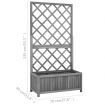 Garden Trellis Planter Black 70x30x135 cm Solid Firwood