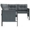 Garden Corner Sofa Anthracite Steel and Textilene