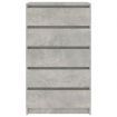 Drawer Cabinet Concrete Grey 60x36x103 cm Engineered Wood