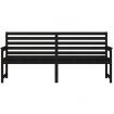 Garden Bench Black 203.5x48x91.5 cm Solid Wood Pine