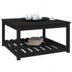 Garden Table Black 82.5x82.5x45 cm Solid Wood Pine