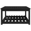 Garden Table Black 82.5x82.5x45 cm Solid Wood Pine