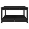 Garden Table Black 82.5x82.5x45 cm Solid Wood Pine