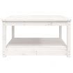 Garden Table White 82.5x82.5x45 cm Solid Wood Pine