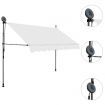 Manual Retractable Awning with LED 250 cm Cream