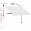 Manual Retractable Awning with LED 250 cm Cream