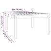 Garden Table White 82.5x82.5x45 cm Solid Wood Pine