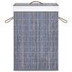 Bamboo Laundry Basket with Single Section Grey