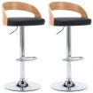 Bar Stools 2 pcs Black Faux Leather and Bentwood