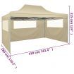 Professional Folding Party Tent with 3 Sidewalls 3x4 m Steel Cream