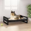 Dog Bed Black 95.5x65.5x28 cm Solid Pine Wood