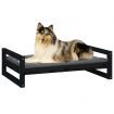 Dog Bed Black 95.5x65.5x28 cm Solid Pine Wood