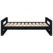 Dog Bed Black 95.5x65.5x28 cm Solid Pine Wood