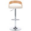 Bar Stools 2 pcs Cream Faux Leather and Bentwood