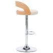 Bar Stools 2 pcs Cream Faux Leather and Bentwood