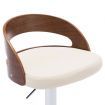 Bar Stools 2 pcs Cream Faux Leather and Bentwood