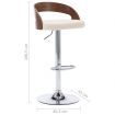 Bar Stools 2 pcs Cream Faux Leather and Bentwood