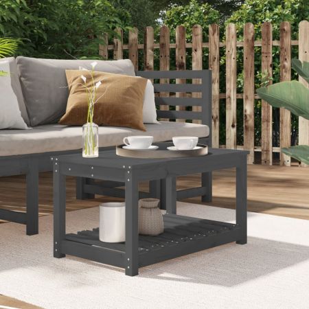 Garden Table Grey 82.5x50.5x45 cm Solid Wood Pine