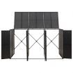 Triple Wheelie Bin Shed Black 207x80x117 cm Poly Rattan