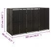 Triple Wheelie Bin Shed Black 207x80x117 cm Poly Rattan