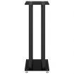 Speaker Stands 2 pcs Black Tempered Glass 4 Pillars Design