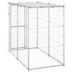 Outdoor Dog Kennel Galvanised Steel with Roof 110x220x180 cm