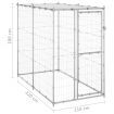 Outdoor Dog Kennel Galvanised Steel with Roof 110x220x180 cm