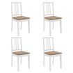 Dining Chairs with Cushions 4 pcs White Solid Wood