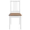 Dining Chairs with Cushions 4 pcs White Solid Wood