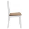 Dining Chairs with Cushions 4 pcs White Solid Wood