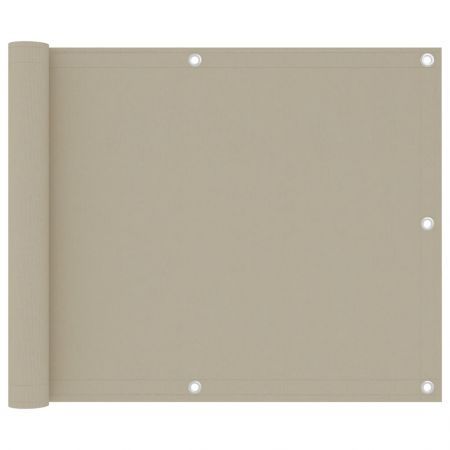 Balcony Screen Beige 75x500 cm Oxford Fabric