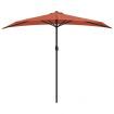 Balcony Parasol with Aluminium Pole Terracotta 270x144x222 cm Half