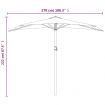 Balcony Parasol with Aluminium Pole Terracotta 270x144x222 cm Half