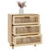 Sideboard Brown 60x30x70 cm Solid Wood Pine and Natural Rattan