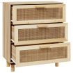 Sideboard Brown 60x30x70 cm Solid Wood Pine and Natural Rattan